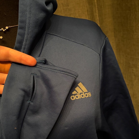 Adidas Men's Deep Blue Pullover Hoodie - Picture 2 of 4